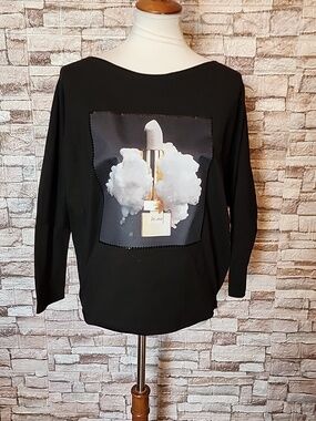La Mu Black Sweatshirt 3/4 Sleeves